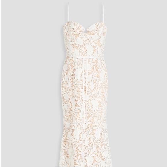 Marchesa Notte Dresses & Skirts - Marchesa Notte Satin-Trimmed Guipure Lace And Tulle Gown